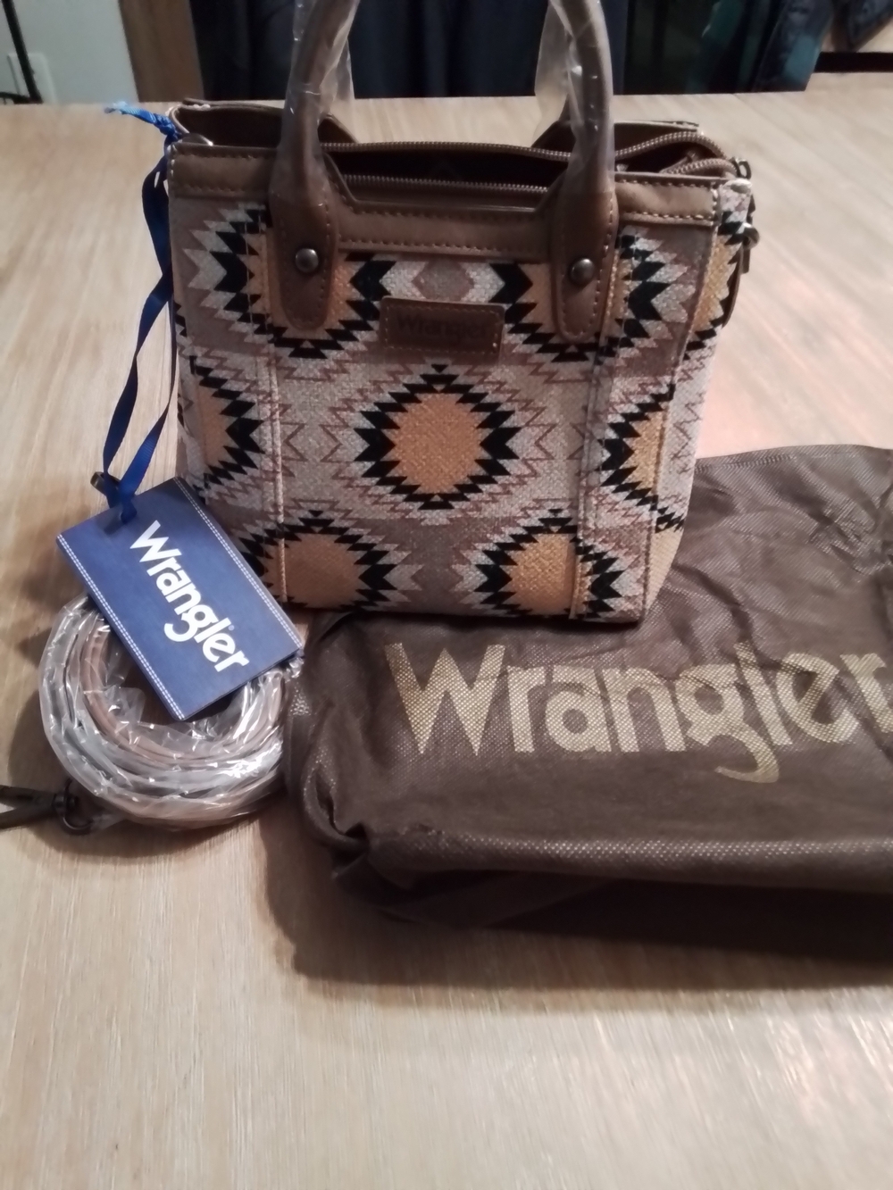 Wrangler Yellow Aztec Crossbody Tote